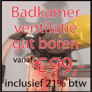 Gat boren badkamer muur