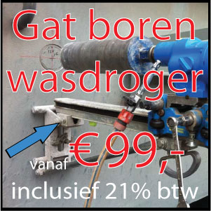 Gat maken voor wasdroger