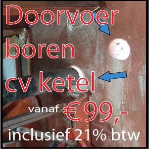 Gat boren afvoer cv ketel